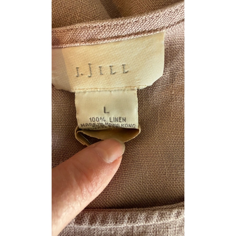 JJILL Linen Dress Taupe Short Sleeve Tunic Casual Size L - Picture 4 of 4
